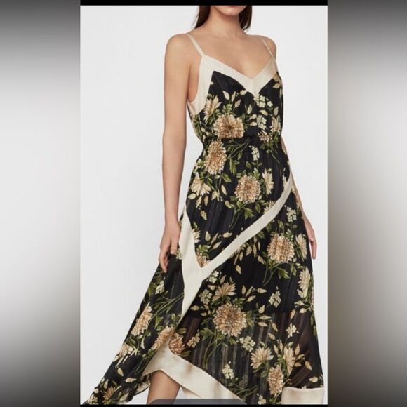 Bcbg Maxazria Floral Black and Cream Maxi Dress, US4 - Picture 2 of 15